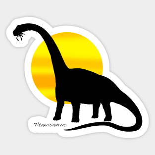 Titanosaurus Silhouette with Sun Sticker